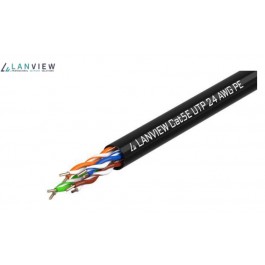 Lanview Cat5e U-UTP cable 4x2xAWG24 Black PE Outdoor - duct grade Lanview Cat5e U-UTP cable 4x2xAWG24 Black PE Outdoor - duct grade