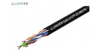 Lanview Cat6 U-UTP cable 4x2xAWG23 PE Black Outdoor - duct grade LVN122151