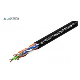 Lanview Cat6 U-UTP cable 4x2xAWG23 PE Black Outdoor - duct grade LVN122151 Lanview Cat6 U-UTP cable 4x2xAWG23 PE Black Outdoor - duct grade LVN122151
